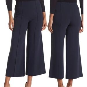 Cinq a Sept Jessi Pant Pintuck Wide Leg Navy Blue Size 8